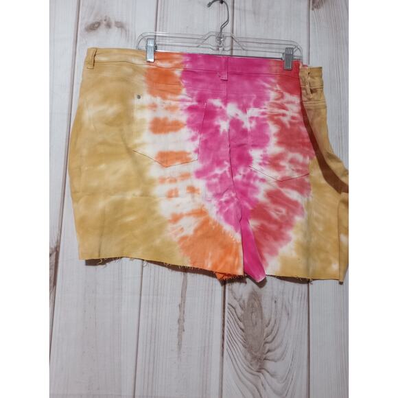 Indigo‎ Threads Shorts Ladies 3xl Pink Tie Dye Denim - Picture 2 of 5